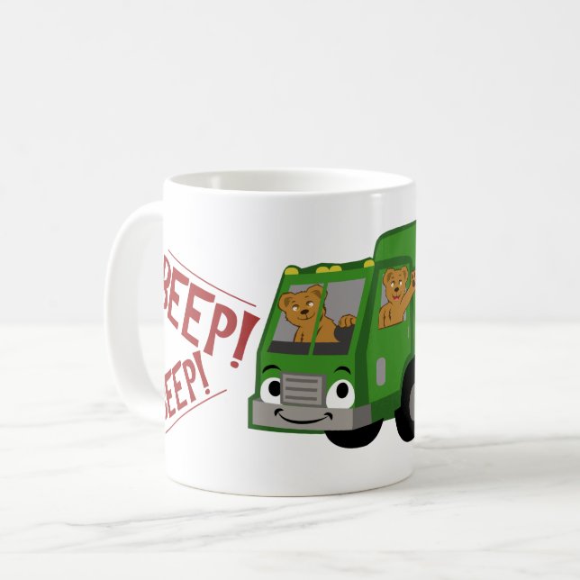 Bears Driving a Trash Truck Coffee Mug (Front Left)