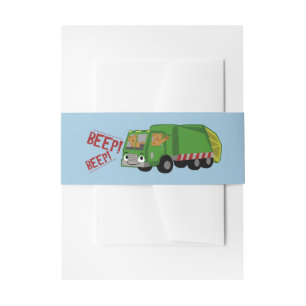 Bears Driving a Trash Truck Invitation Belly Band
