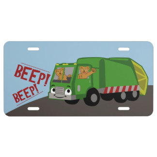 Bears Driving a Trash Truck License Plate