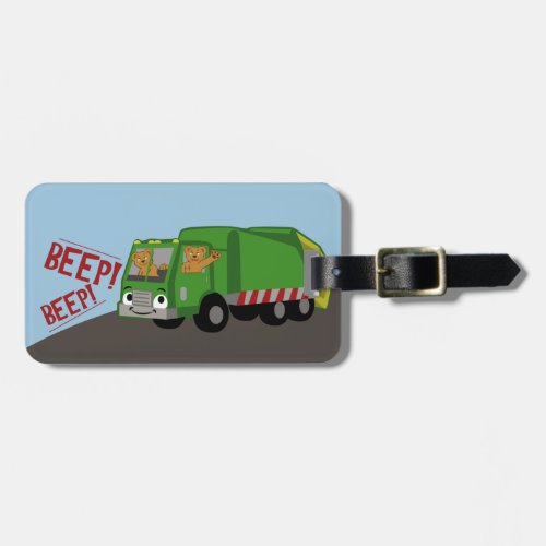 Bears Driving a Trash Truck Luggage Tag