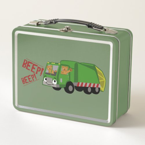 Bears Driving a Trash Truck Metal Lunch Box