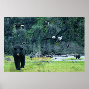 Bears, Eagles, Herons, Ravens, Wolves Wildlife Art Poster
