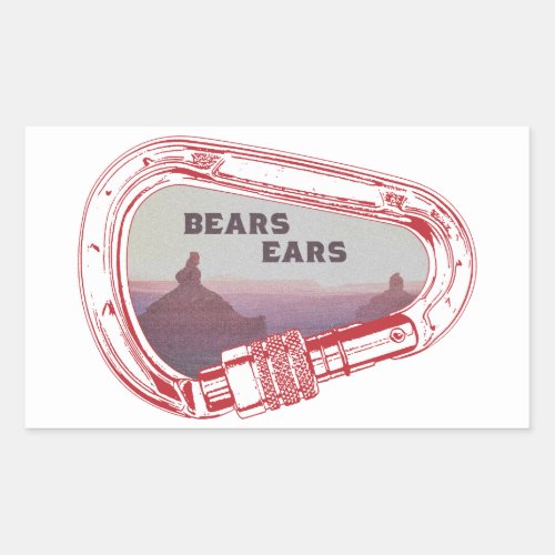 Bears Ears Climbing Carabiner Rectangular Sticker