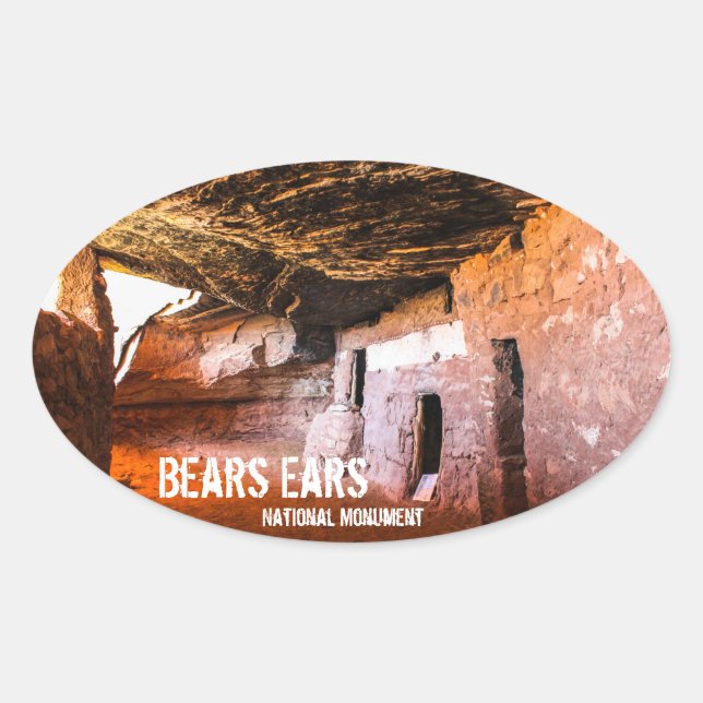 Bears Ears National Monument Oval Sticker (Front)