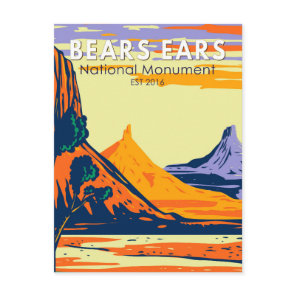 Bears Ears National Monument Utah Retro Postcard