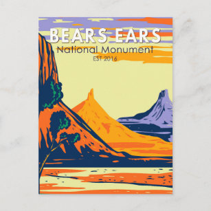 Bears Ears National Monument Utah Retro Postcard