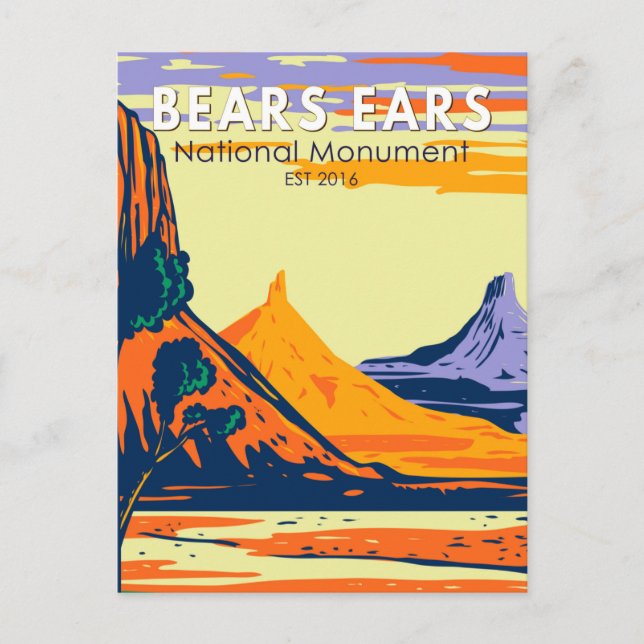Bears Ears National Monument Utah Retro Postcard (Front)