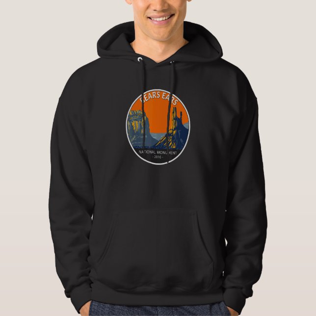 Bears Ears National Monument Utah Vintage Circle Hoodie (Front)