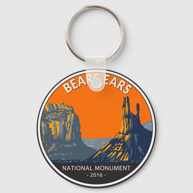Bears Ears National Monument Utah Vintage Keychain (Front)