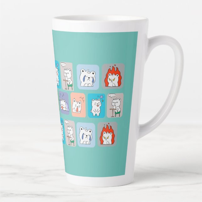bears faces pattern  latte mug (Right)