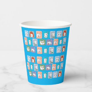 bears faces pattern  paper cups