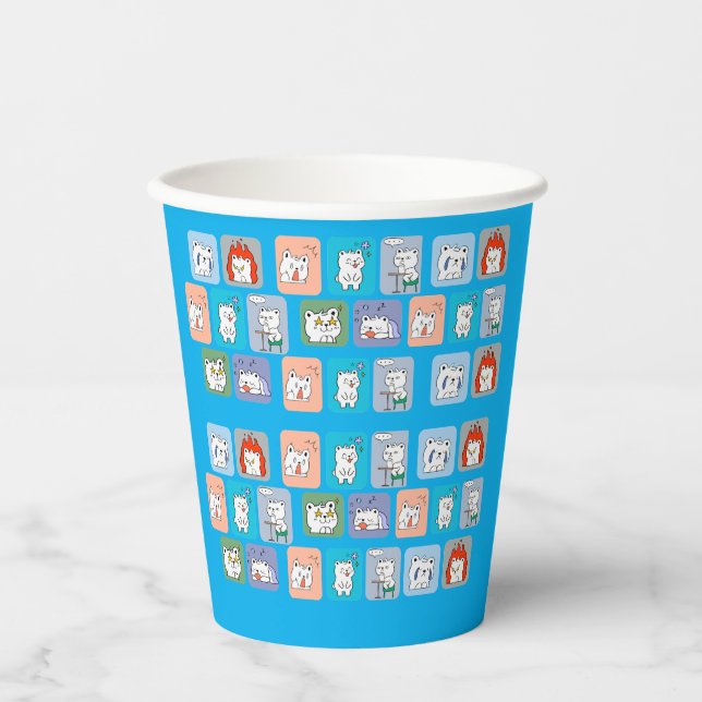 bears faces pattern  paper cups (Front)