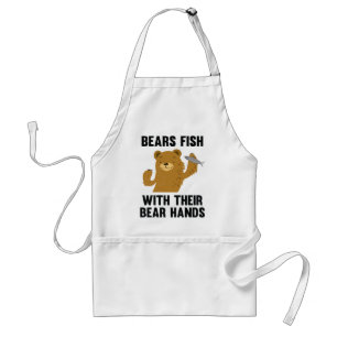 Bears Fish With Their Bear Hands Adult Apron