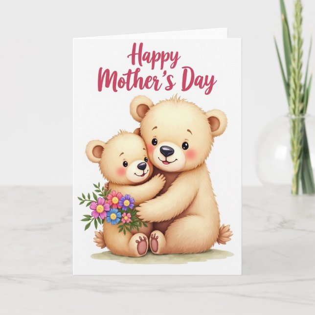 Bears Floral Mothers Day Card (Front)