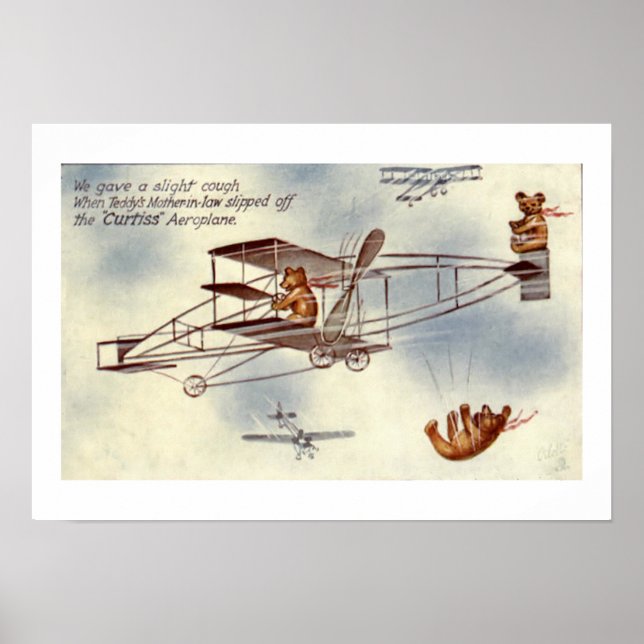 Bears Flying Plane Wall Art (Front)
