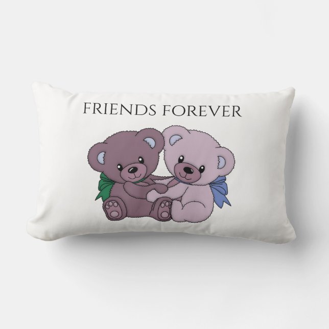 Bears "Friends Forever" Lumbar pillow. Pillow (Front)
