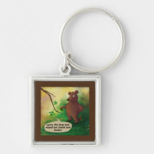 Bears Go In The Woods Funny Rick London Keychain
