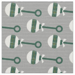 Bears Green Plaid Baby Rattle on Gray Fabric