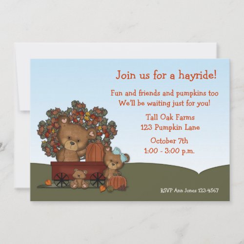 Bears Hayride Invitation
