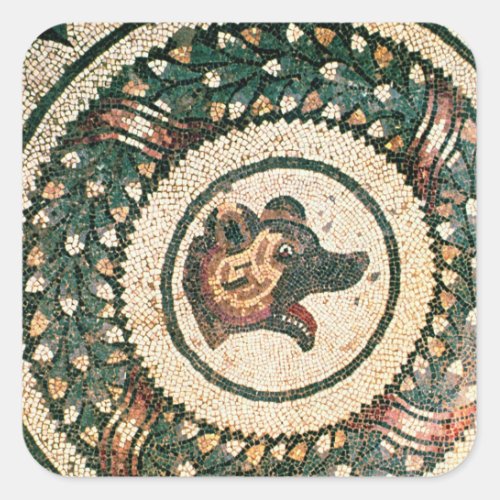 Bears Head Roman mosaic early 4th century Square Sticker