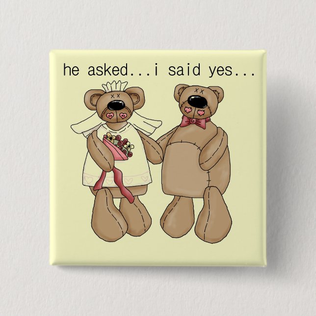 Bears I Said Yes Tshirts and Gifts Pinback Button (Front)