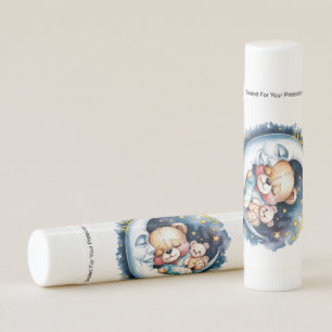 Bears in the Moonlight Boy Baby Shower Favor Lip Balm