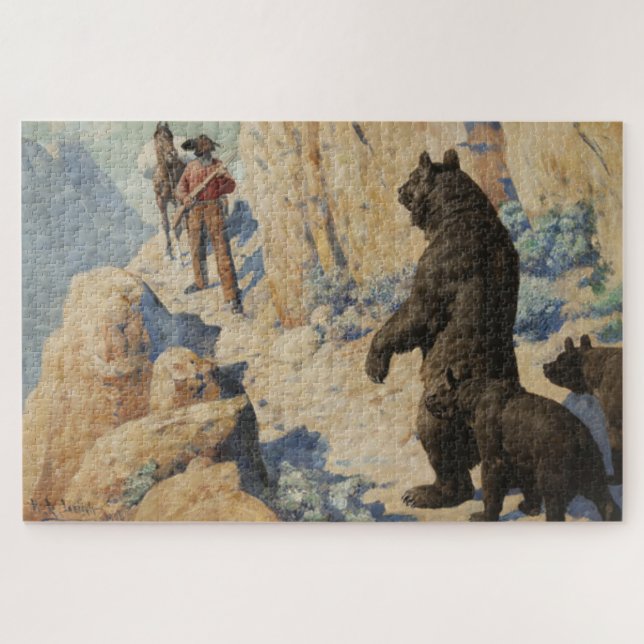 Bears in the Path (Surprise) 1904 William Robinson Jigsaw Puzzle (Horizontal)