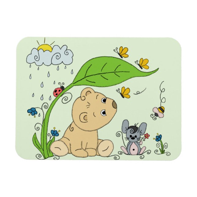 Bears in the rain magnet (Horizontal)