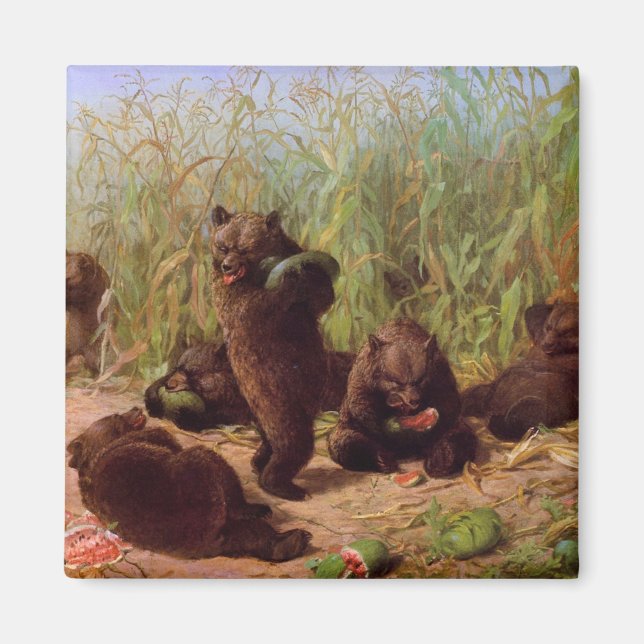 Bears in the Watermelon Patch (by W.H. Beard) Magnet (Front)