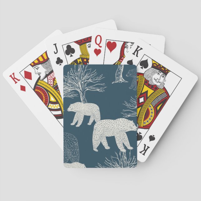 Bears in Woods Illustration Poker Cards (Back)