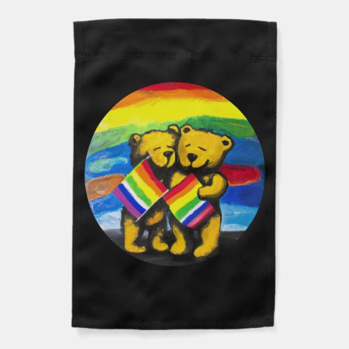 Bears Love Couple LGBT Rainbow Flag