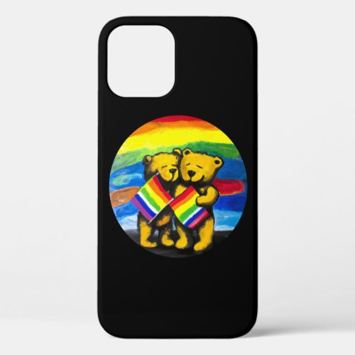 Bears Love Couple LGBT Rainbow Flag iPhone 12 Case