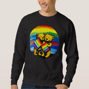 Bears Love Couple LGBT Rainbow Flag Sweatshirt