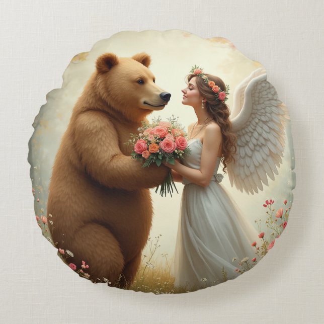 Bear's Love Round Pillow (Front)
