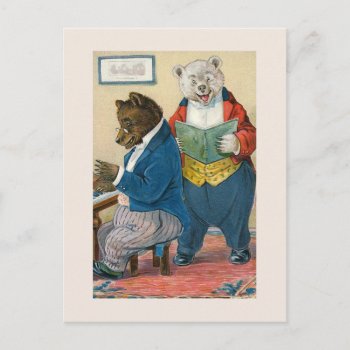 "bears Making Music" Vintage Postcard by PrimeVintage at Zazzle