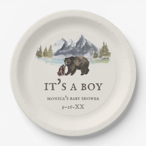 Bears Mountains Baby Shower  Paper Plates