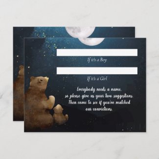 Bears Name Suggestions Baby Shower Game