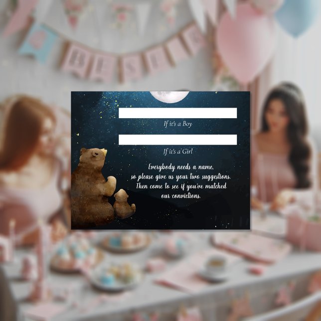 Bears Name Suggestions Baby Shower Game Invitation (Creator Uploaded)
