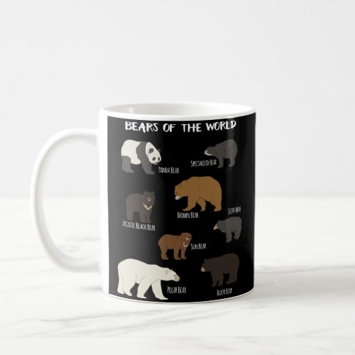 Bears Of The World Grizzly Bear Panda Black Polar  Coffee Mug