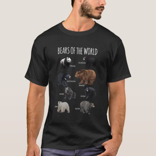 Bears Of The World Panda Polar Grizzly Black Bear T_Shirt