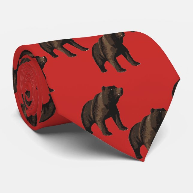 Bears on Any Color Necktie (Rolled)