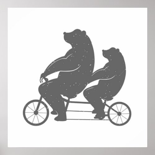 Bears on Bike Poster