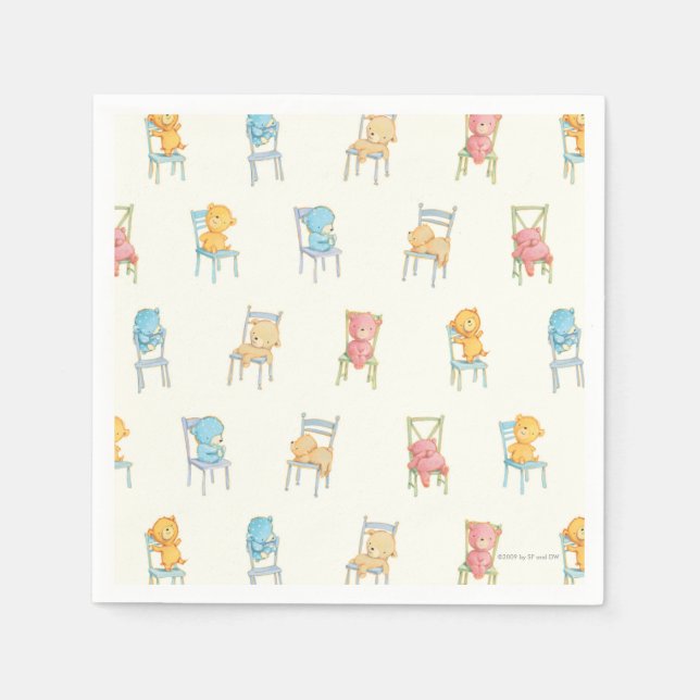 Bears On Chairs Pattern Paper Napkins (Front)