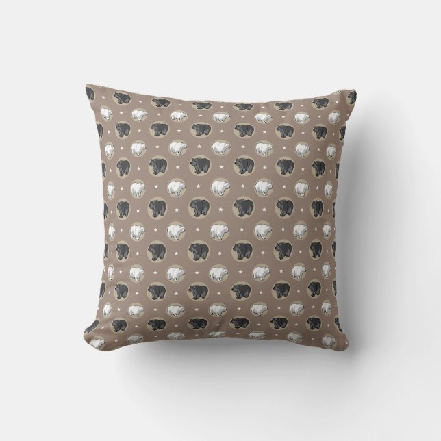 Bears patterns throw pillow (Front)