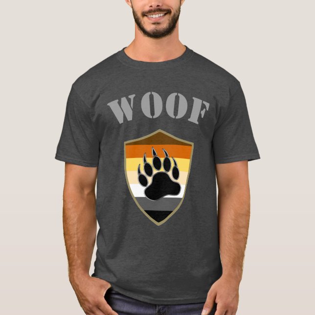 Bears Pride flag Bear Paw Woof T-Shirt (Front)