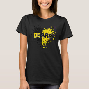 Bears Pride Teams School Spirit Black and Yellow H T-Shirt