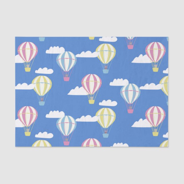 Bears & Rabbit Hot Air Balloon Day Out Tissue Paper (Front)