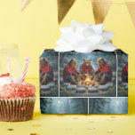 Bears Roasting Marshmallows Over a Campfire Wrapping Paper