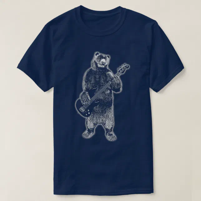 Bears Rock T-Shirt Grizzly Bear Playing Guitar Bears Rock T-Shirt Grizzly Bear Playing Guitar