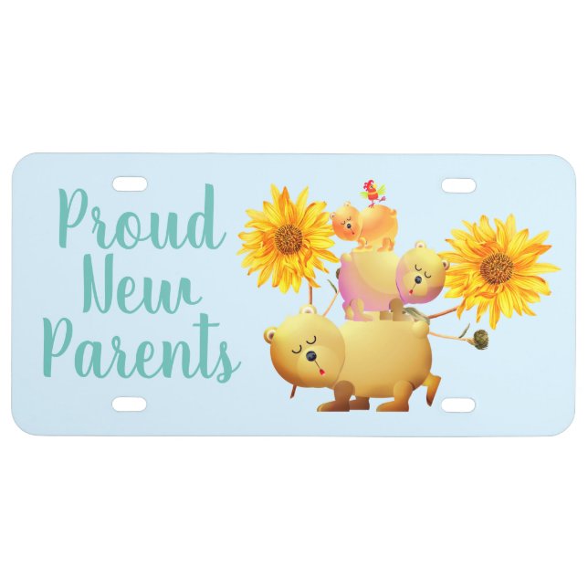 Bears, Rooster & Sunflower Tower License Plate (Front)